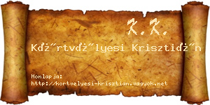 Körtvélyesi Krisztián névjegykártya